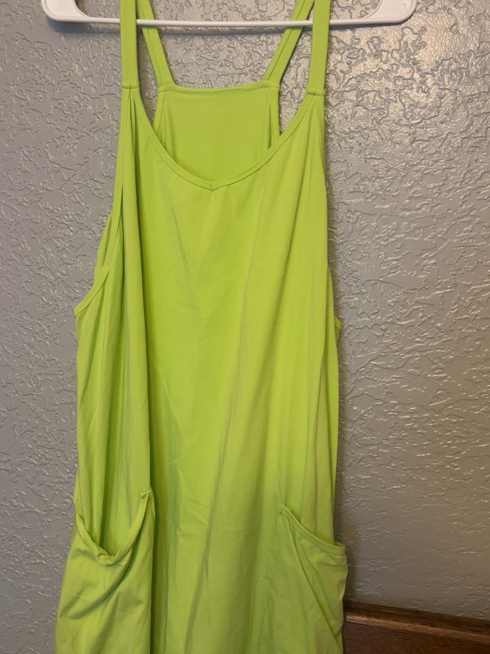Amazon Essentials Lime Green Sleeveless Romper with Pockets